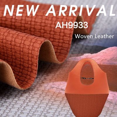 1.2mm Στυλάτο υφασμένο μοτίβο PVC δερμάτινη τσάντα Placemat ταπετσαρία διακόσμηση καλλυντικά συσκευασία κουτί