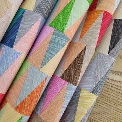 0.8mm Χρωματιστό Γεωμετρικό Σχεδιασμό Δέρμα PVC Για Χερσαία Τσάντα Τσάντα Συσκευών Τελεφώνου Χρήση Διακόσμησης