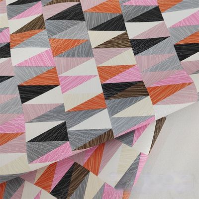 0.8mm Χρωματιστό Γεωμετρικό Σχεδιασμό Δέρμα PVC Για Χερσαία Τσάντα Τσάντα Συσκευών Τελεφώνου Χρήση Διακόσμησης