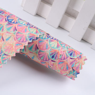 0.5mm Glitter PU Leather Brushed Mermaid Fish Scale PU Τεχνητό Δέρμα