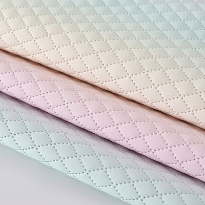 Εκτυπωμένη τσάντα PU δερμάτινο ύφασμα υφή από κλίση ουράνιο τόξο διαμαντένιο πλέγμα