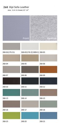 0.8 mm πάχος ΠΕΒΚ δέρμα με λεπτές κόκκους, βούρτσισμένο, με υποστήριξη ύφασμα, για έπιπλα, ταπετσαρία μουσικά όργανα