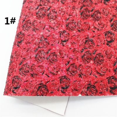 Ροζ 100% PU δέρμα εκτυπωμένο Gretel Rose Flower Πολυουρεθάνιο