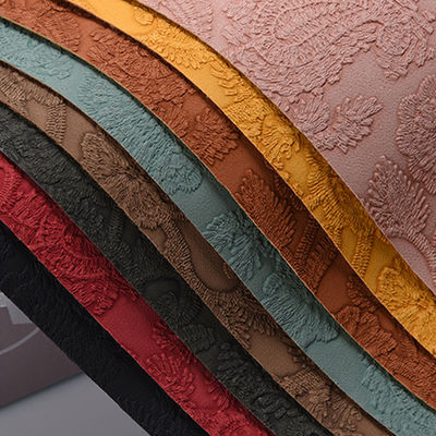 3D Retro Floral Embossed PVC δέρμα για τσάντα συσκευασία κουτί διακοσμητικό ύφασμα Placemat ψεύτικο δέρμα