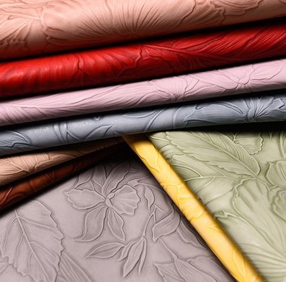 3D Retro Floral Embossed PVC δέρμα βούρτσισε κάτω για τσάντα συσκευασία κουτί διακοσμητικό ύφασμα Placemat ψεύτικο δέρμα