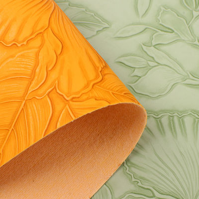 3D Retro Floral Embossed PVC δέρμα βούρτσισε κάτω για τσάντα συσκευασία κουτί διακοσμητικό ύφασμα Placemat ψεύτικο δέρμα