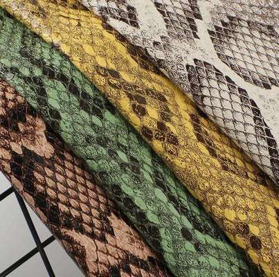 PU Snakeskin Grain Pattern Heat Transfer Film Εκτύπωση Συνθετικό Δέρμα Τσάντα Παπούτσια Πορτοφόλι Διακόσμηση Ζώνη Faux Δέρμα Ύφασμα