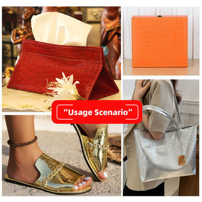 Ανάγλυφο PVC Κροκό Υφή Δερματίνη Φωτεινά Χρωματισμένο Συνθετικό Δέρμα για Παπούτσια, Τσάντες, Έπιπλα, Υλικά Χειροτεχνίας