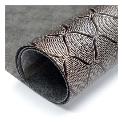 Χονδρικές πωλήσεις σε μπόλικο χώρο PVC φωτεινό γεωμετρικό μοτίβο Τεχνητό συνθετικό δέρμα συσκευασία πορτοφόλι κουτί σημειωματάριο πλαστό δερμάτινο ύφασμα