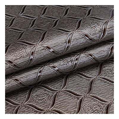 Χονδρικές πωλήσεις σε μπόλικο χώρο PVC φωτεινό γεωμετρικό μοτίβο Τεχνητό συνθετικό δέρμα συσκευασία πορτοφόλι κουτί σημειωματάριο πλαστό δερμάτινο ύφασμα