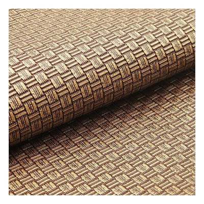 Χονδρικό PVC Αντίκα Ορείχαλκος Υφαντό Μοτίβο Τεχνητό Συνθετικό Δέρμα Συσκευασία Πορτοφόλι Κουτί Παπούτσια Σημειωματάριο Δερματίνη