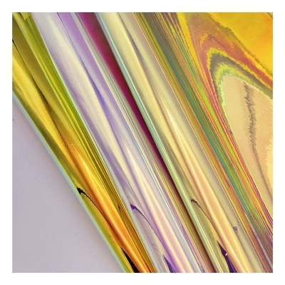 Rainbow Pu Ολογραφικό Μεταλλικό Χρωματιστό Αντιαποκάλυμμα Δέρμα Συνθετικό Τεχνητό Φαλακτικό Παπούτσια Κουτί Χερσαία Τσάντα Λογαριαστικό Δερμάτινο ύφασμα