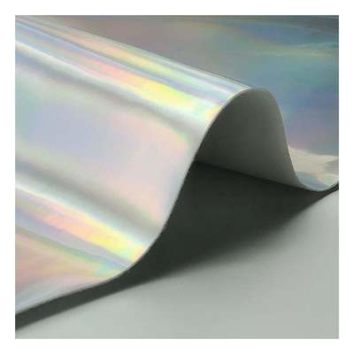 Rainbow Pu Ολογραφικό Φιλμ Λέιζερ Καθρέφτης Δέρμα Συνθετικό Τεχνητό Φαλακτικό Δέρμα Παπούτσια Κουτί Βανιτάζ τσάντα Δερμάτινο ύφασμα