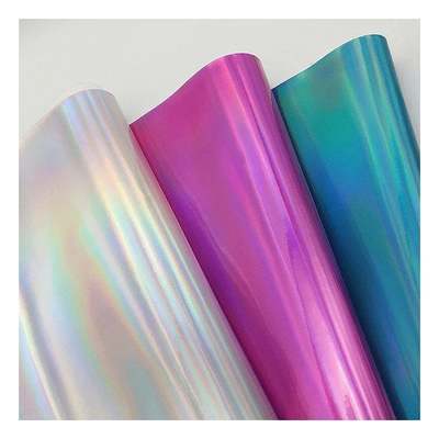 Rainbow Pu Ολογραφικό Φιλμ Λέιζερ Καθρέφτης Δέρμα Συνθετικό Τεχνητό Φαλακτικό Δέρμα Παπούτσια Κουτί Βανιτάζ τσάντα Δερμάτινο ύφασμα