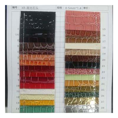 Υψηλής γυαλάδας πέτρινο μοτίβο PVC συνθετικό δέρμα ζωικό μοτίβο παπούτσια τσάντες και τσάντες δερματίνη