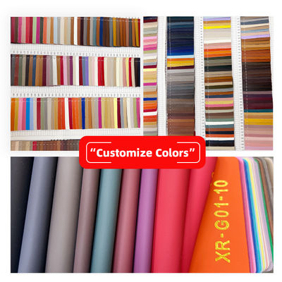 1.8mm Thickness 54/55" Width 40 Colors PVC Leather for Bags with Suede Backing and Embossed Pattern