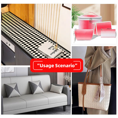 Δερματίνη PVC με μοτίβο κόκκων διαμαντιού, 34 διαθέσιμα χρώματα με MOQ 1000 γιάρδες και παραγωγική ικανότητα 100000 μέτρα