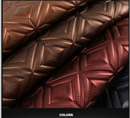 PVC Μεγάλα Τετράγωνα Μοτίβο κόκκων Συνθετικό Τεχνητό Δέρμα Ύφασμα για Τσάντες Χειρός, Καρέκλες, Κρεβάτια, Παπούτσια, Αυτοκίνητα, Καναπέδες