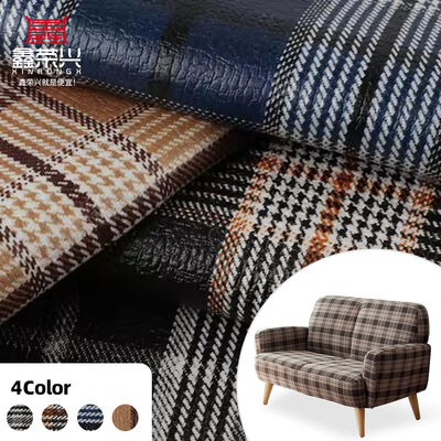 PVC Tech Cloth Scottish Plaid Pattern Artificial Synthetic Leather Sofa Bag Shoe Car Seat Belt Faux Leather Fabric