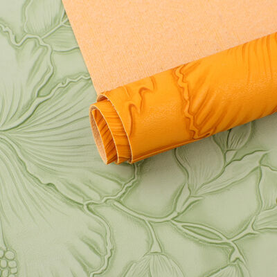 PVC 126 Flower Patterns Embossed Style Artificial Synthetic Leather for Bag Placemat Shoes Decorate Package Faux Leather Fabric