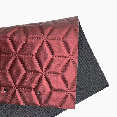 Custom PVC Diamond Embroidery Quilted Pearly Synthetic Leather Needle Punch Foam for Car Seat Cover Sofa Faux Leather Fabric