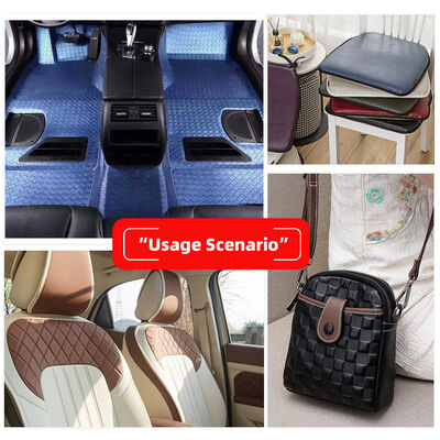 Custom PVC Diamond Embroidery Quilted Pearly Synthetic Leather Needle Punch Foam for Car Seat Cover Sofa Faux Leather Fabric