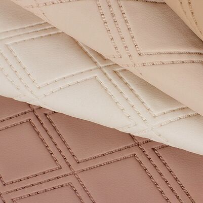 PVC Imitation Embroidery Rhombus Artificial Synthetic Leather for Car Foot Car Seats Sofa Decorate Bag Faux Leather Fabric