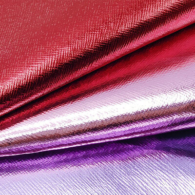 Pvc Metal Film Filter Cross Pattern Artificial Synthetic Leather Handbag Wallet Case Shoes Notebook Faux Leather Fabric