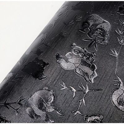 Χονδρικό PVC Highlights of 045 # Panda Grain Pattern Τεχνητό συνθετικό δέρμα πορτοφόλι κουτί παπούτσια σημειωματάριο ύφασμα