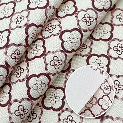 Συνθετικό δέρμα PVC με εκτύπωση τετράφυλλου τριφυλλιού, αδιάβροχη επένδυση για τσάντα, συσκευασία, κάλυμμα τηλεφώνου, καναπέ