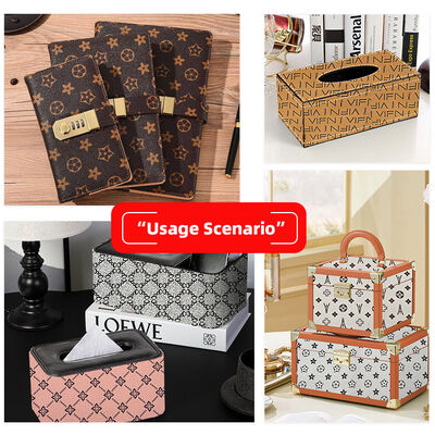 Συνθετικό δέρμα PVC με εκτύπωση τετράφυλλου τριφυλλιού, αδιάβροχη επένδυση για τσάντα, συσκευασία, κάλυμμα τηλεφώνου, καναπέ