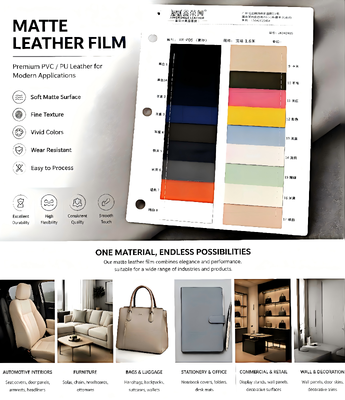 MATTE LEATHER FILM Μεγάλη γκάμα προϊόντων από δέρμα συσκευασίας που διατίθενται σε τύπους PVC PU και semi PU για πολλαπλές βιομηχανικές χρήσεις