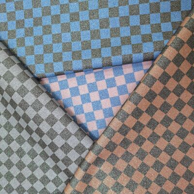 Υφάσματα από δέρμα PVC Premium Glitter Checker για τσάντες, πορτοφόλια, παπούτσια και αξεσουάρ μόδας