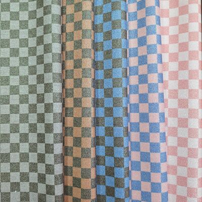 Υφάσματα από δέρμα PVC Premium Glitter Checker για τσάντες, πορτοφόλια, παπούτσια και αξεσουάρ μόδας
