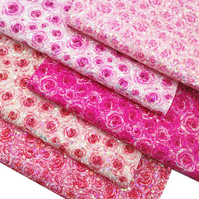 Ροζ 100% PU δέρμα εκτυπωμένο Gretel Rose Flower Πολυουρεθάνιο
