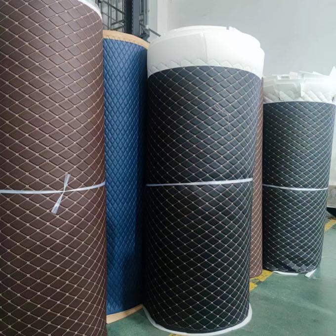 Προσαρμοσμένο PVC κέντημα καπιτονέ συνθετικό δέρμα 6.0mm αφρός πολυουρεθάνης για κάλυμμα καθίσματος αυτοκινήτου καναπέ ψεύτικο δέρμα ύφασμα 12