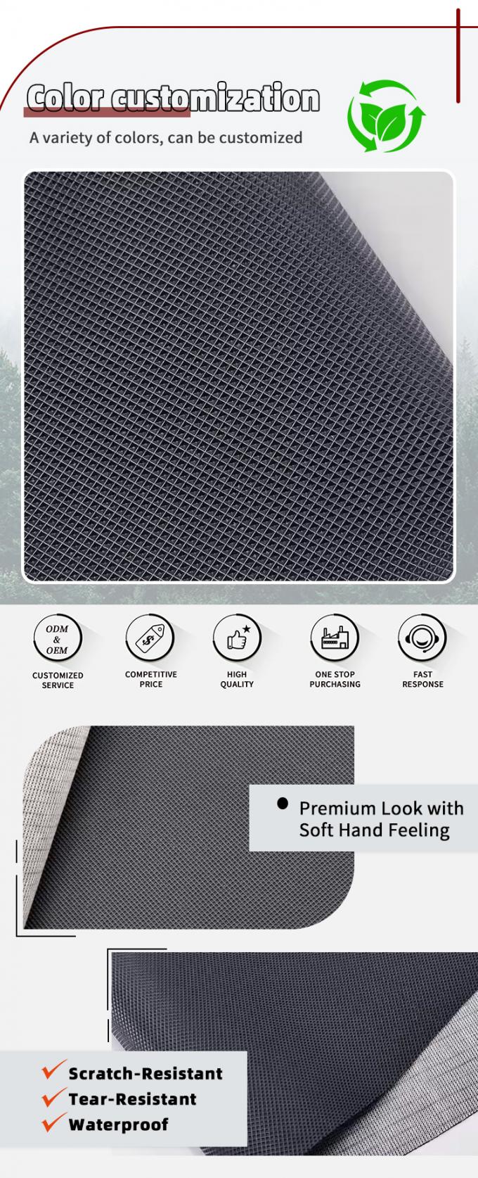 Δερματίνη PVC ανθεκτική στην τριβή για καθίσματα αυτοκινήτων και έπιπλα 4