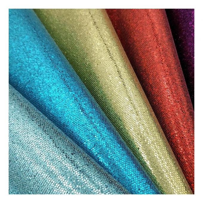 Χονδρικός πώληση Mesh Glitter Fabric Synthetic Artificial Fux Leather Shoes Phone Shell Vanity Case Handbag Notebook Δερμάτινο υλικό 12