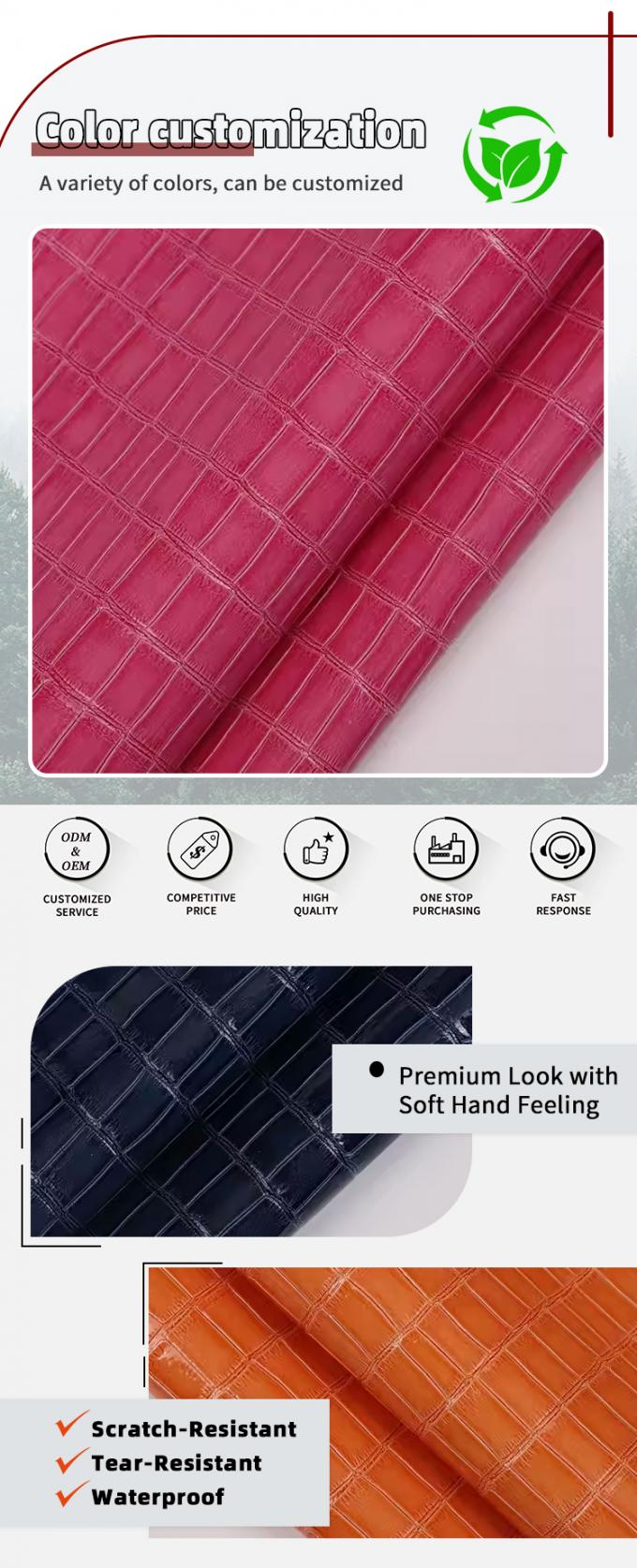 Υψηλής λάμψης PVC Μπαμπού Σχήμα Σκόρνη Τεχνητό Συνθετικό Δέρμα Διακοσμητικά παπούτσια Τσάντες Κουτί Ψεύτικο Δερμάτινο ύφασμα 4