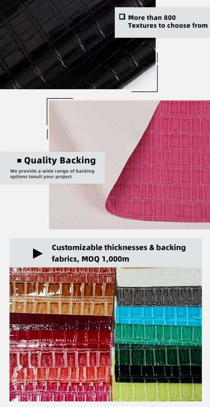 Υψηλής λάμψης PVC Μπαμπού Σχήμα Σκόρνη Τεχνητό Συνθετικό Δέρμα Διακοσμητικά παπούτσια Τσάντες Κουτί Ψεύτικο Δερμάτινο ύφασμα 5